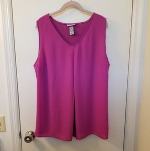 EUC Catherines 2X Magenta Pleat Front Tank